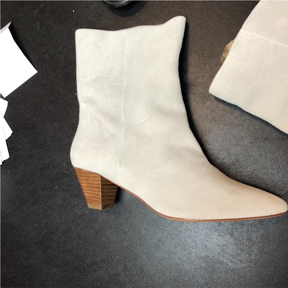 Something Navy Milo white grey suede western heeled boot 9 - Picture 3 of 7